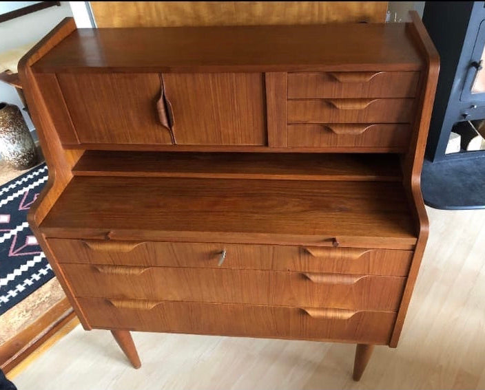 Danish Secrétaire / Bureau  Desk Unit in Teak