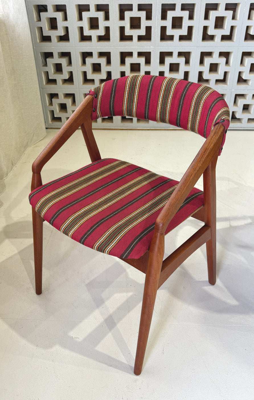 Four Danish Dining Chairs in Teak & Original Wool