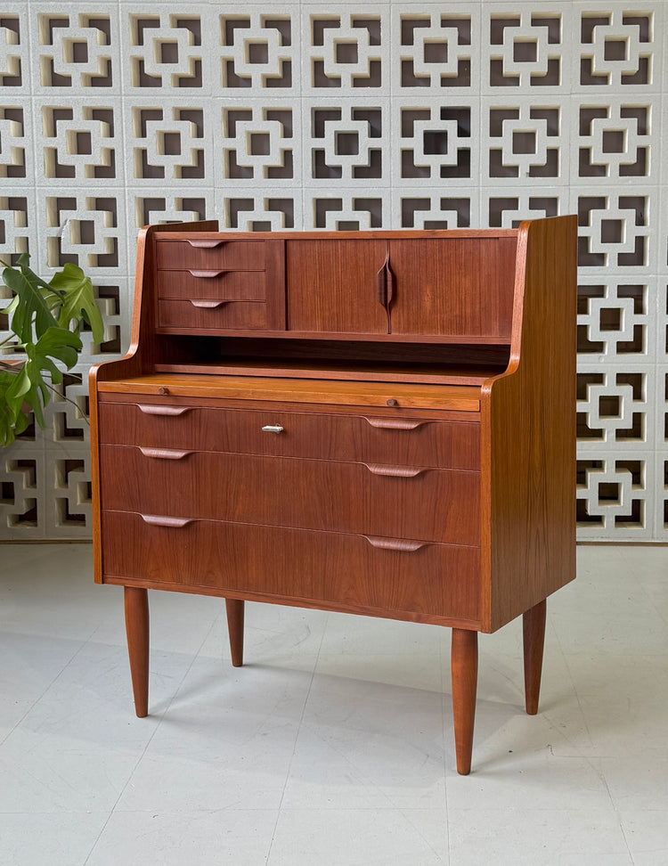 Danish Secrétaire / Bureau  Desk Unit in Teak