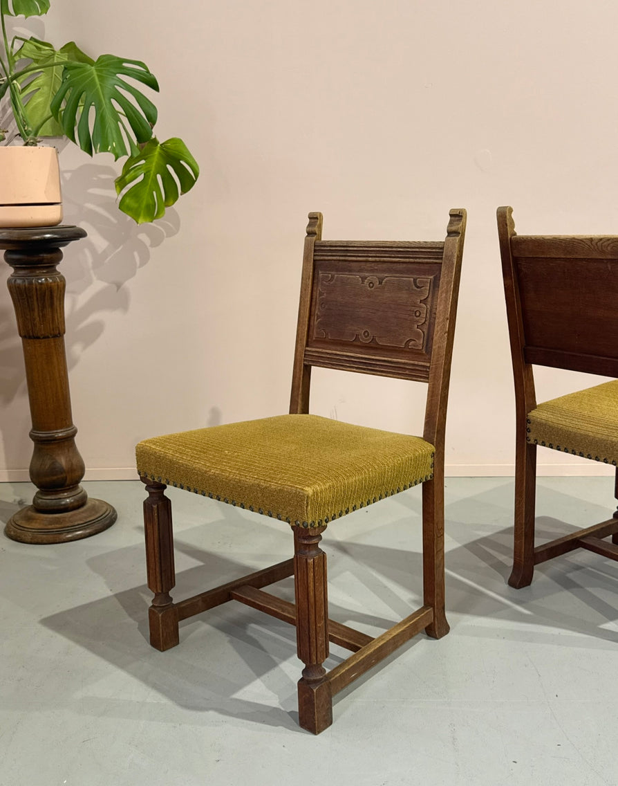 Six Antique Dining Chairs in Oak