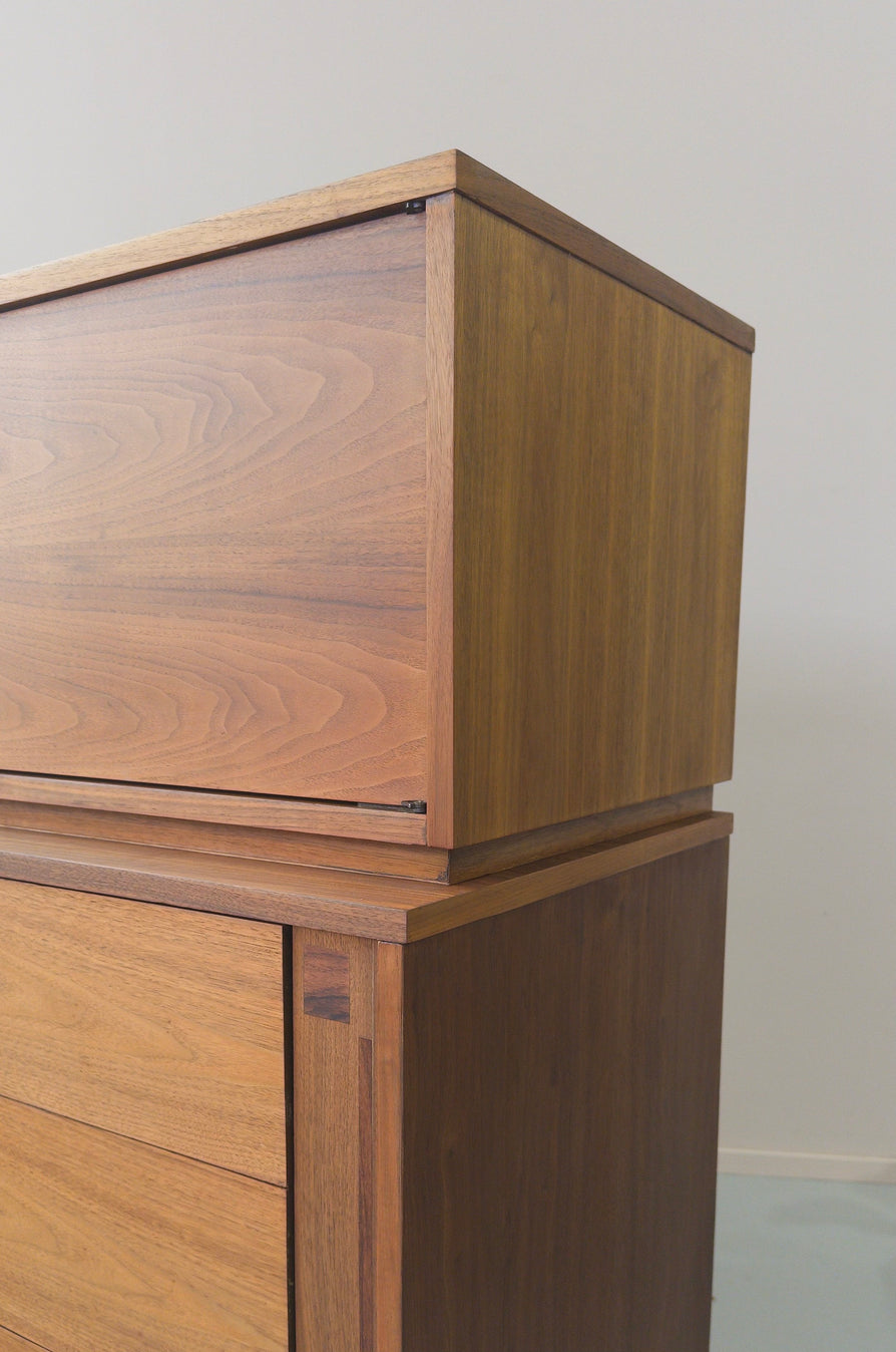 American Mid-Century Cabinet in Walnut & Rosewood