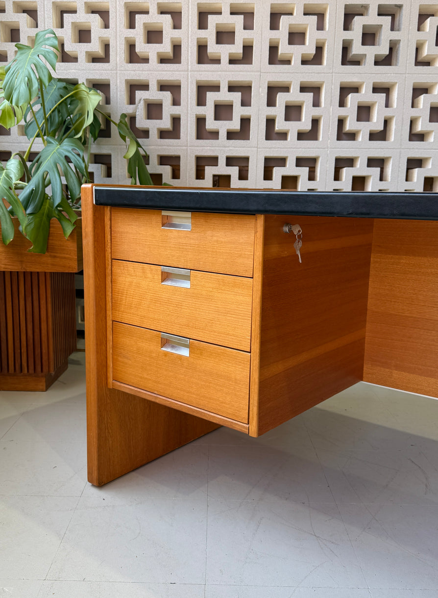 Mid-Century Executive Desk in Oak