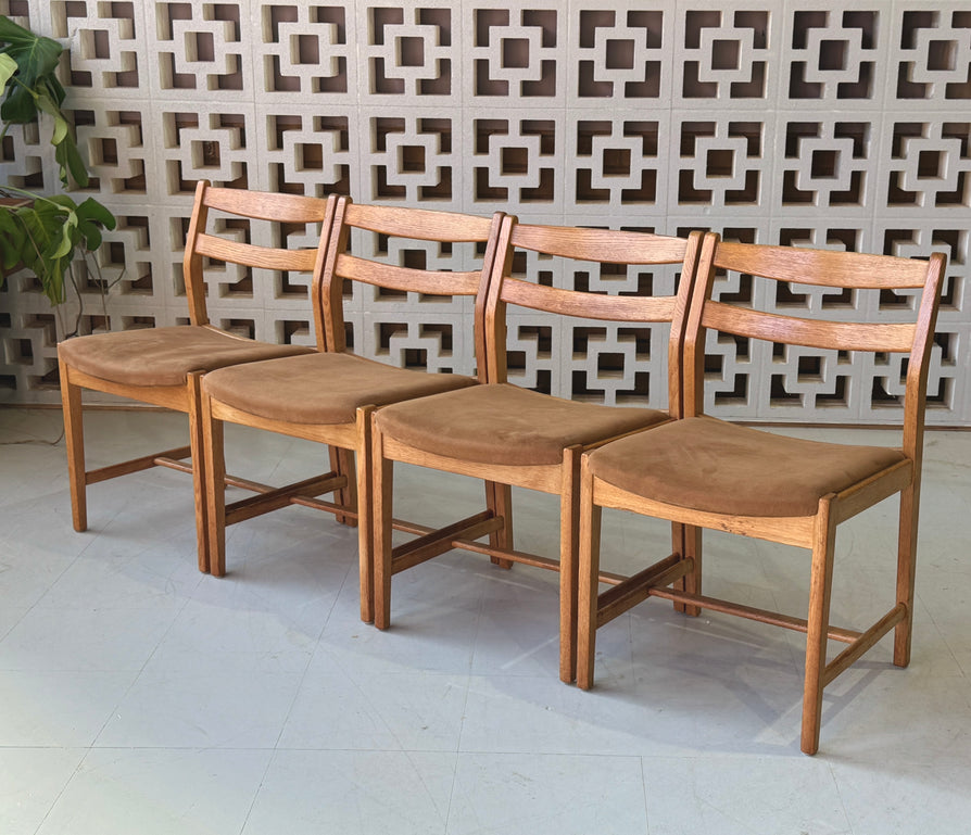 Four Erik Wørtz Dining Chairs in Oak