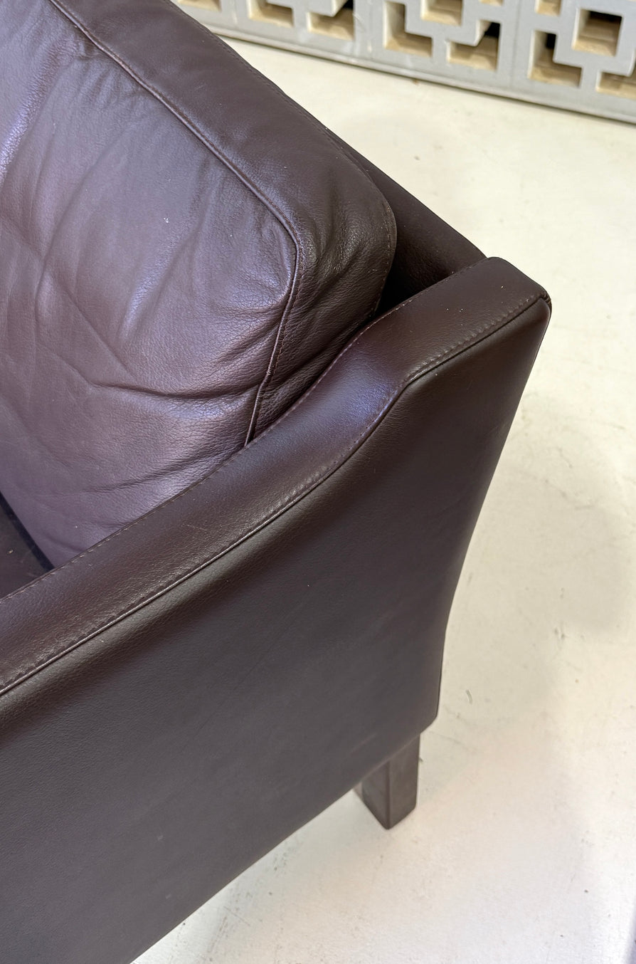 Danish Three-Seater Sofa in Leather