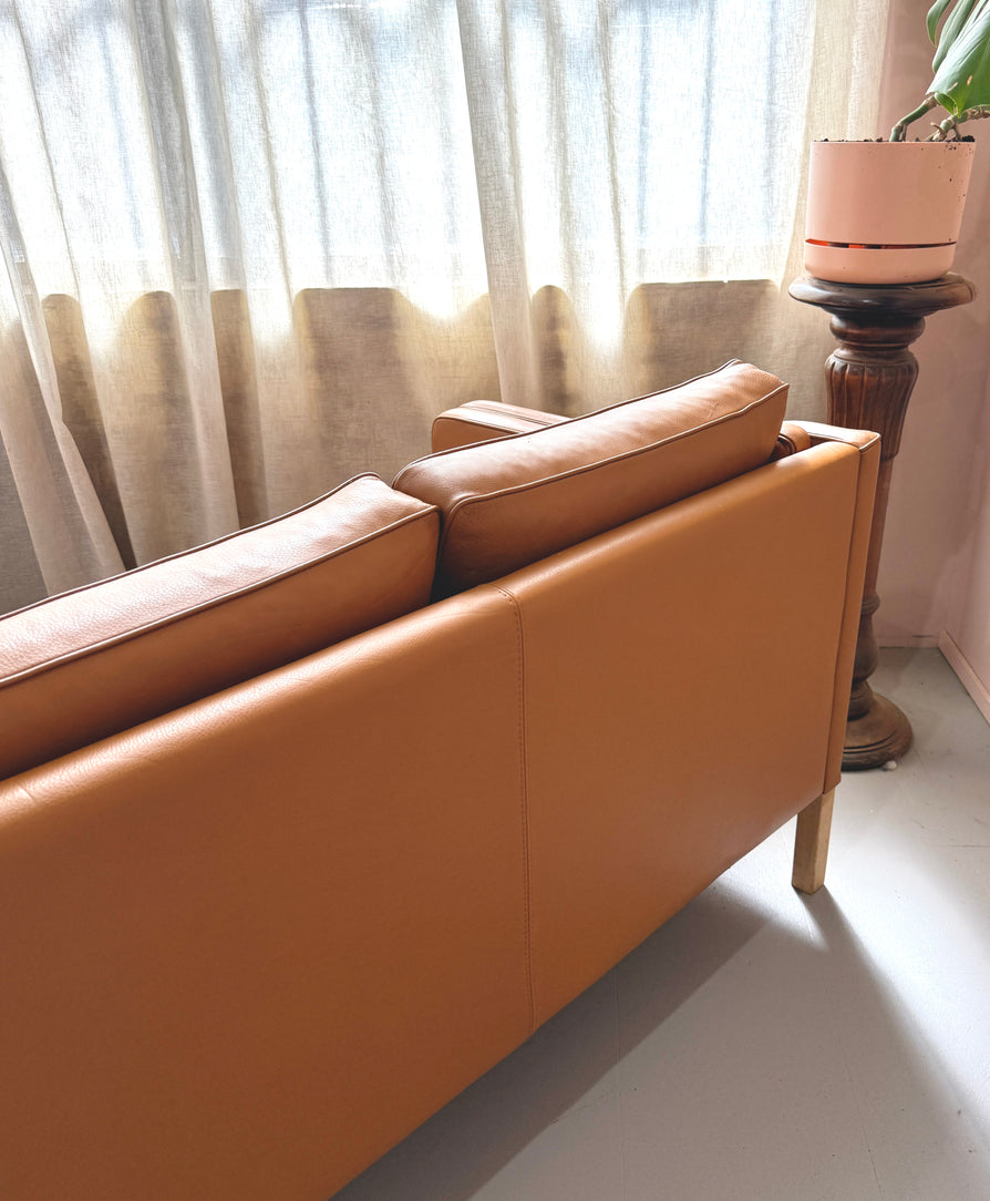 Three-Seater Sofa in Tan Leather