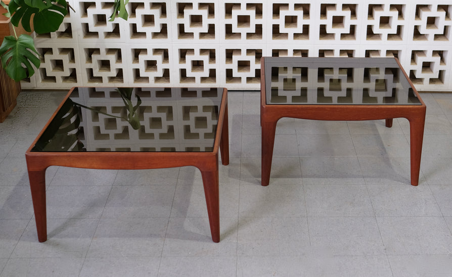 Mid-Century Glass Top Coffee Table