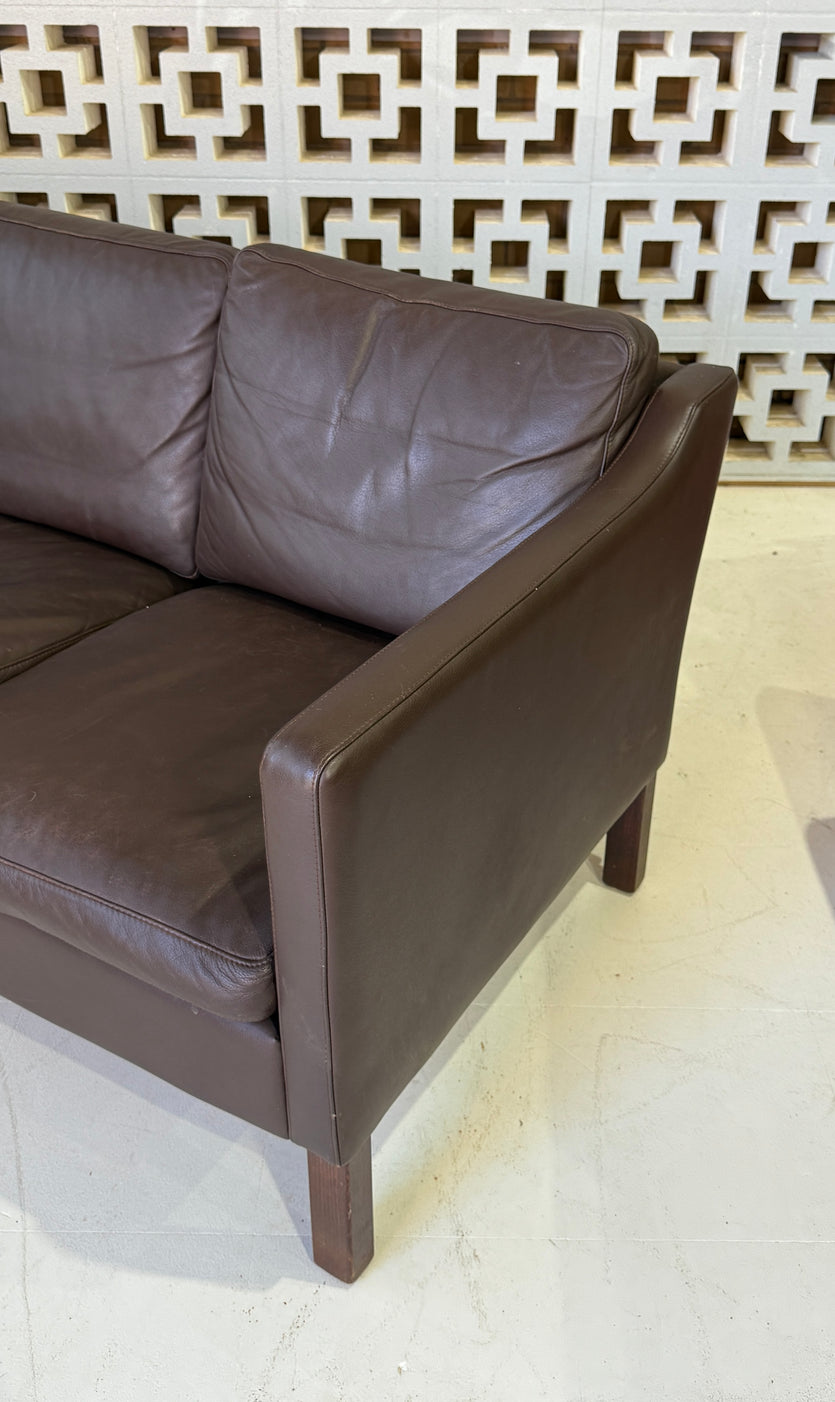 Danish Three-Seater Sofa in Leather