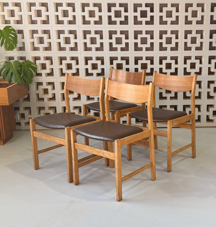 Set of Four Oak Dining Chairs by Farstrup