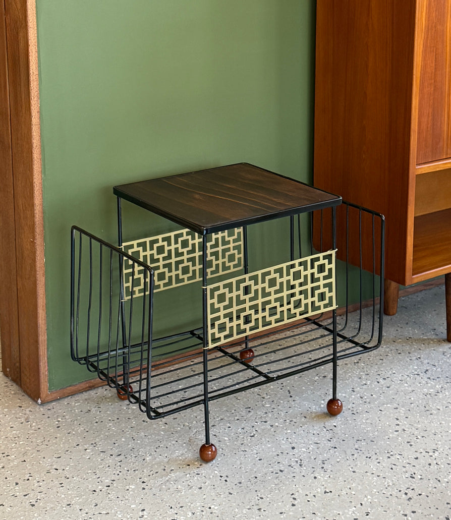 1960s Wire "Breeze Block" Magazine Stand