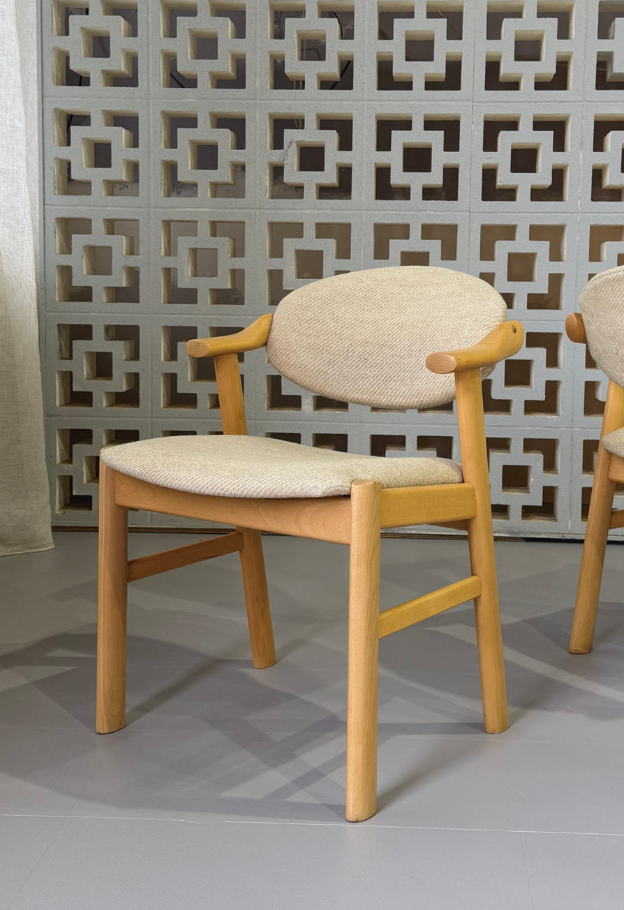 Six Schou Andersen 70’s / 80’s Dining Chairs in Beechwood