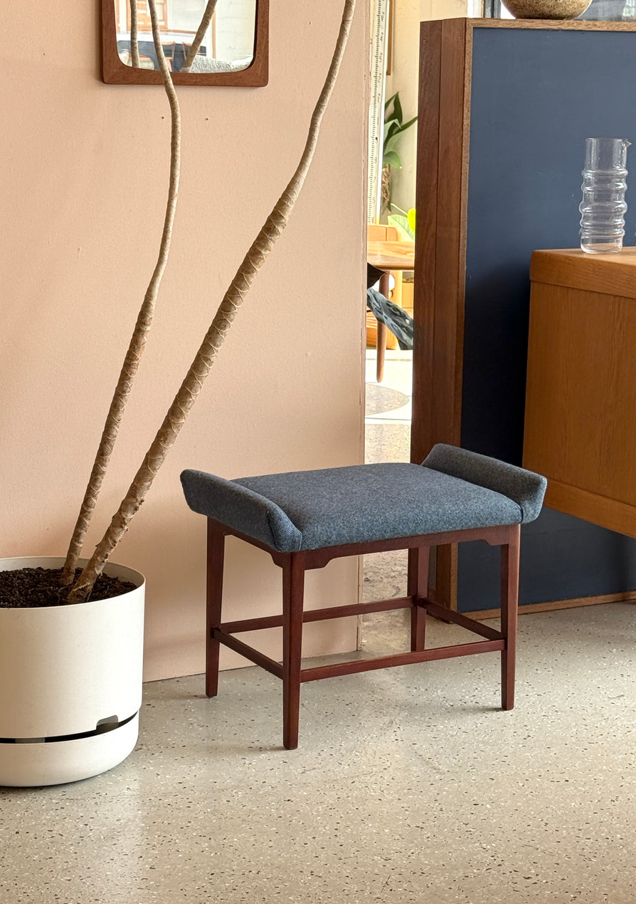 1950s Danish Footstool in New Wool