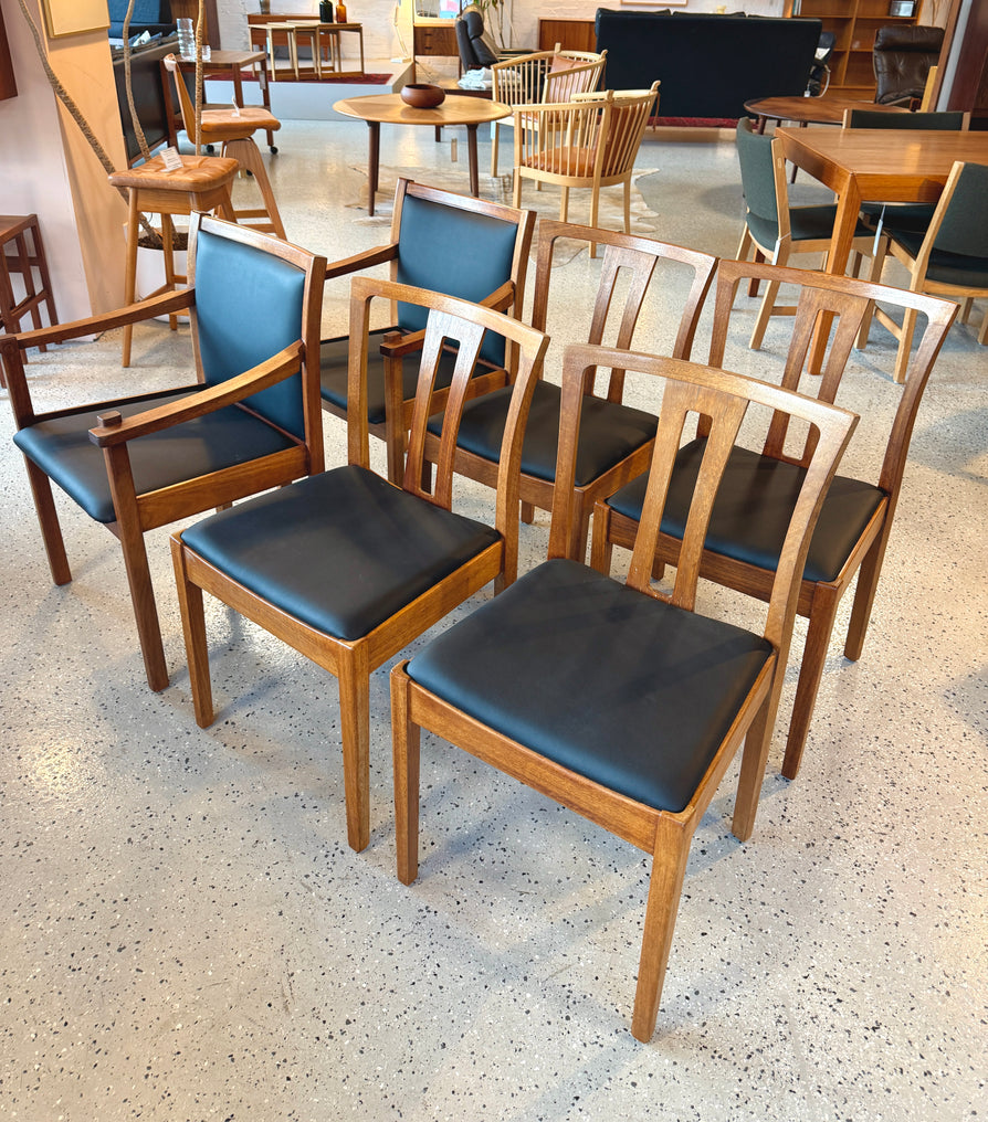 Set of Six Catt Dining Chairs In New Black Vinyl