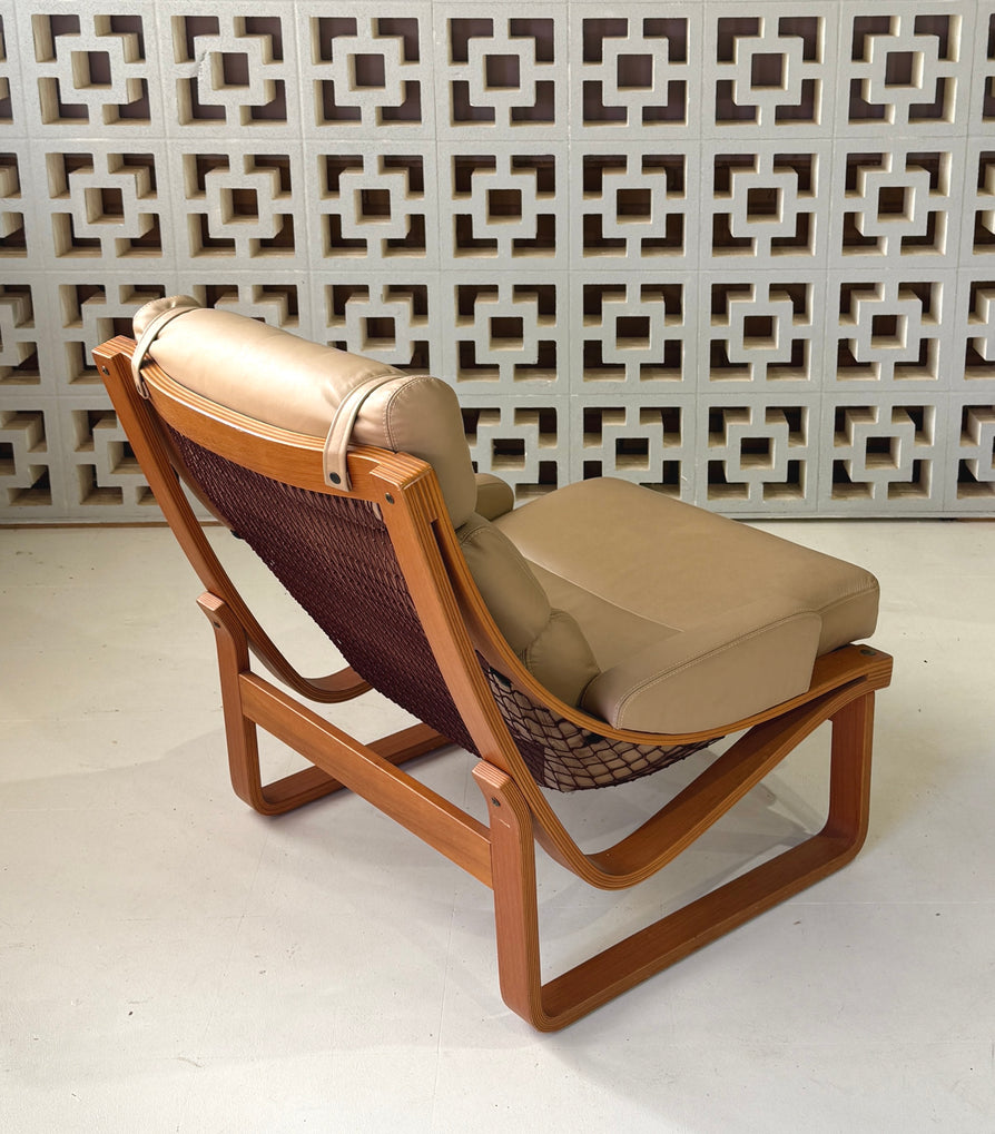 Tessa T4 Lounge Chair in a Light Tan Leather
