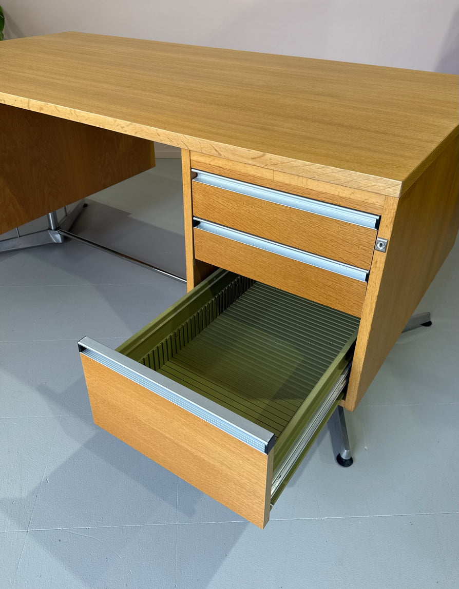 Mid-Century Executive Desk in Oak