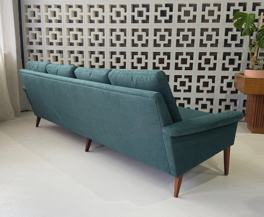 Danish Four Seater Sofa in New Fabric