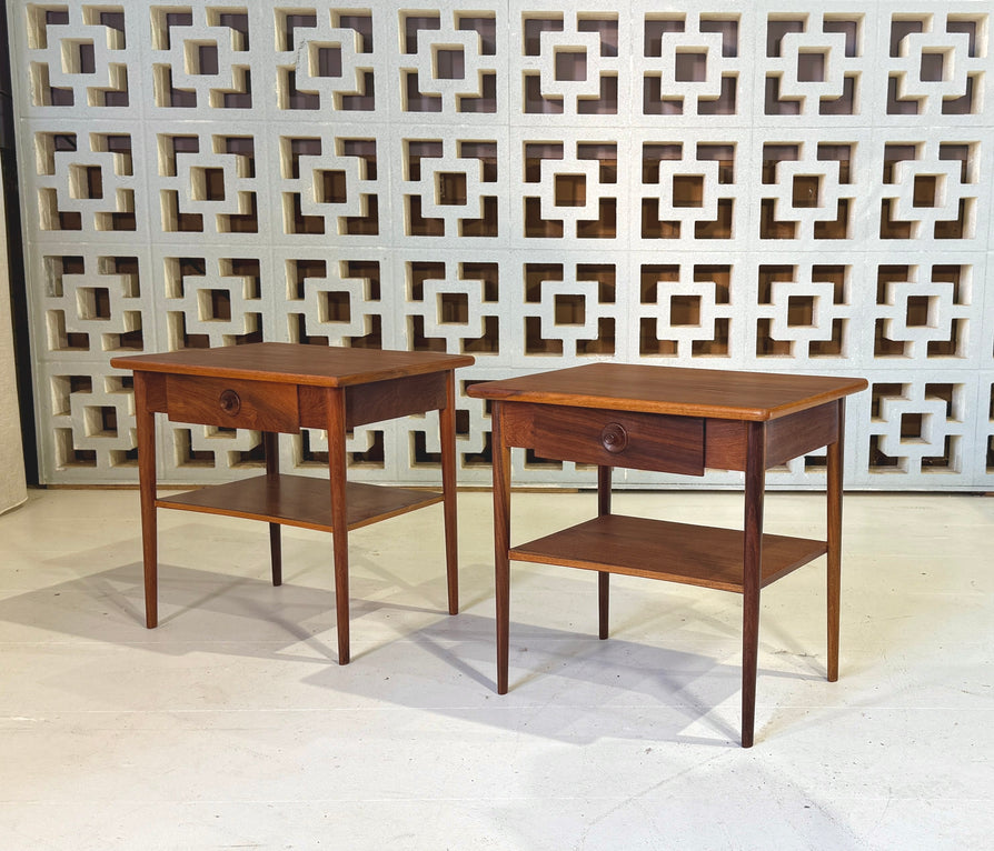 Pair of Danish Bedside Tables in Mahogany