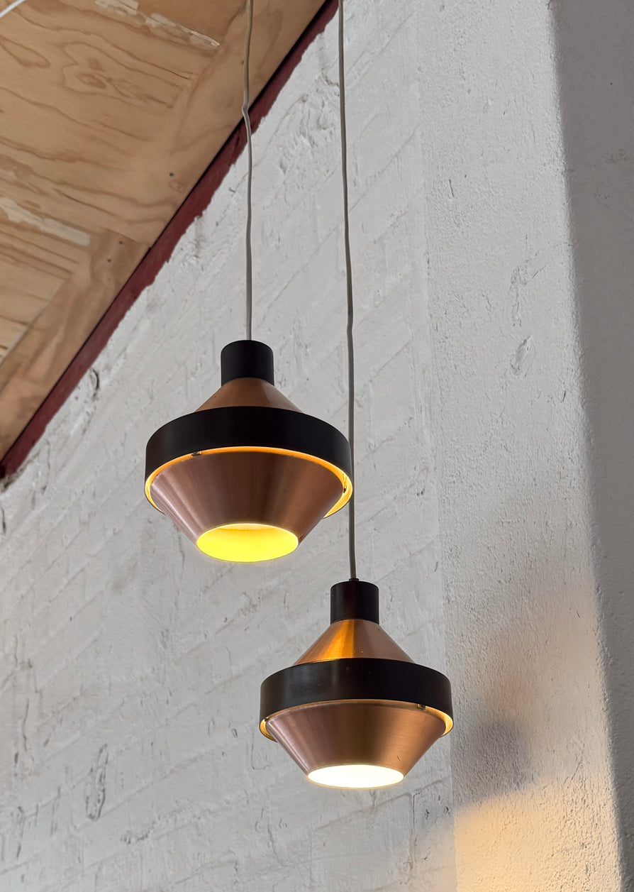 1960s Danish Twin Pendant Lamps