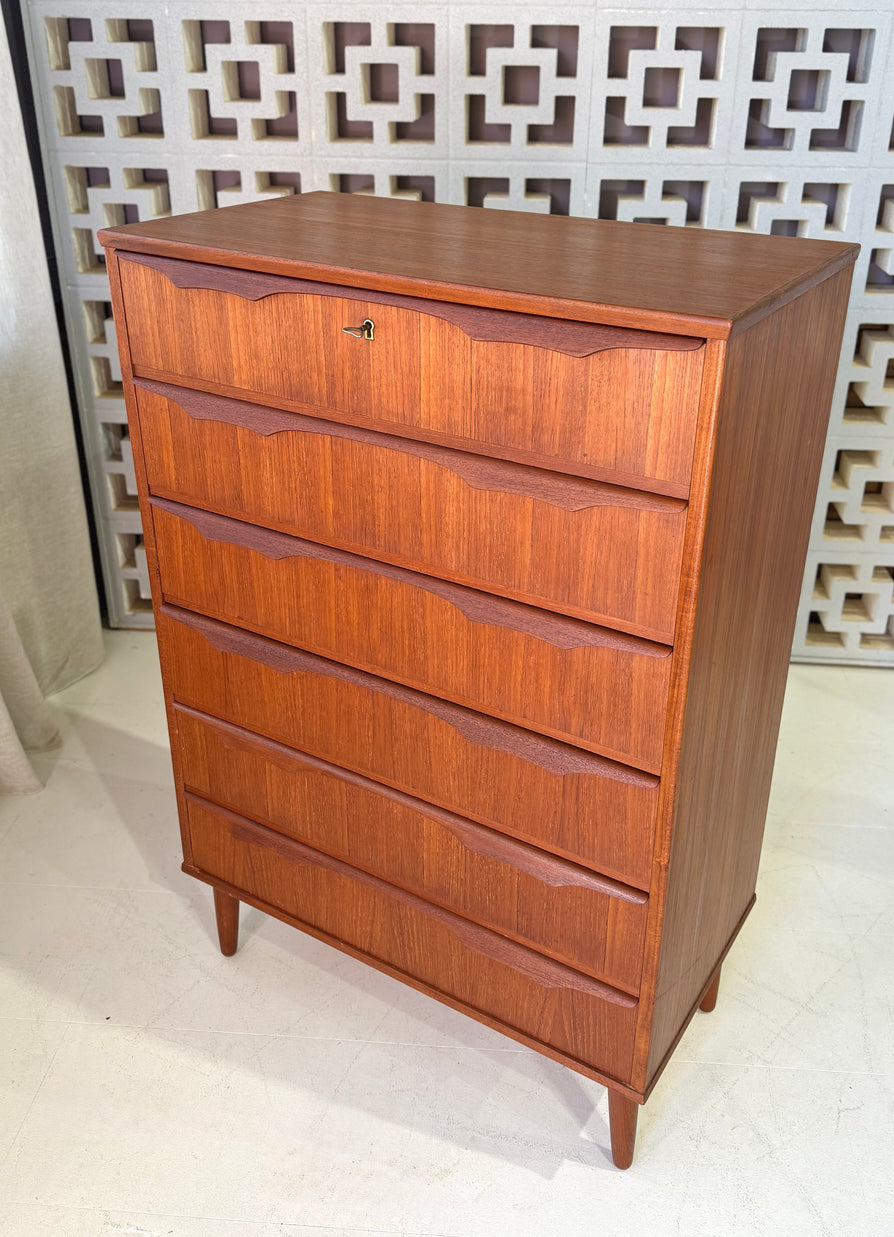Large Danish Tallboy in Teak