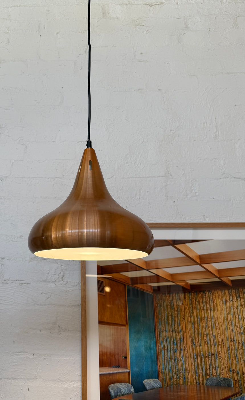 Danish Teardrop Pendant in Brushed Copper Aluminium