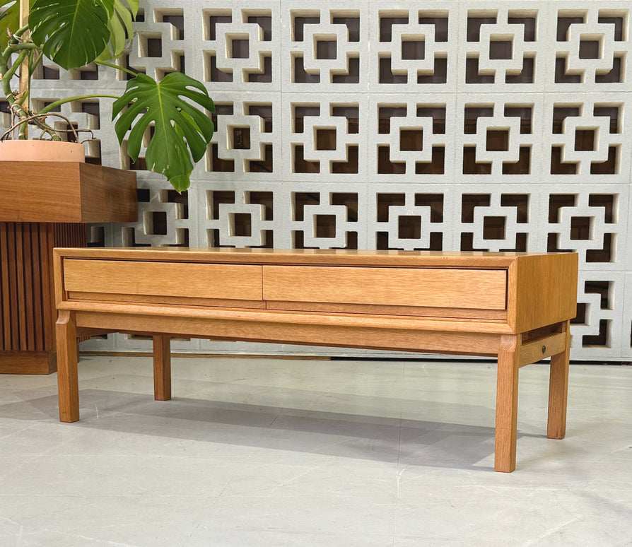 Two-Drawer Console in European Oak by Erik Wørts