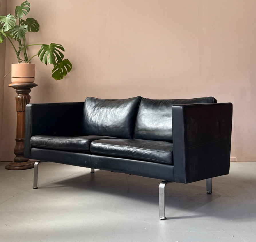 Okamura & Marquardsen 2.5 Seater Danish Sofa in Black Leather
