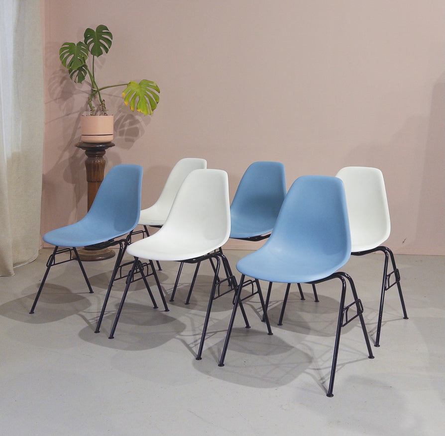 Set of Six Eames for Herman Miller Plastic Shell Chairs