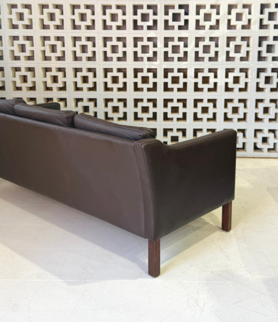 Danish Three-Seater Sofa in Leather