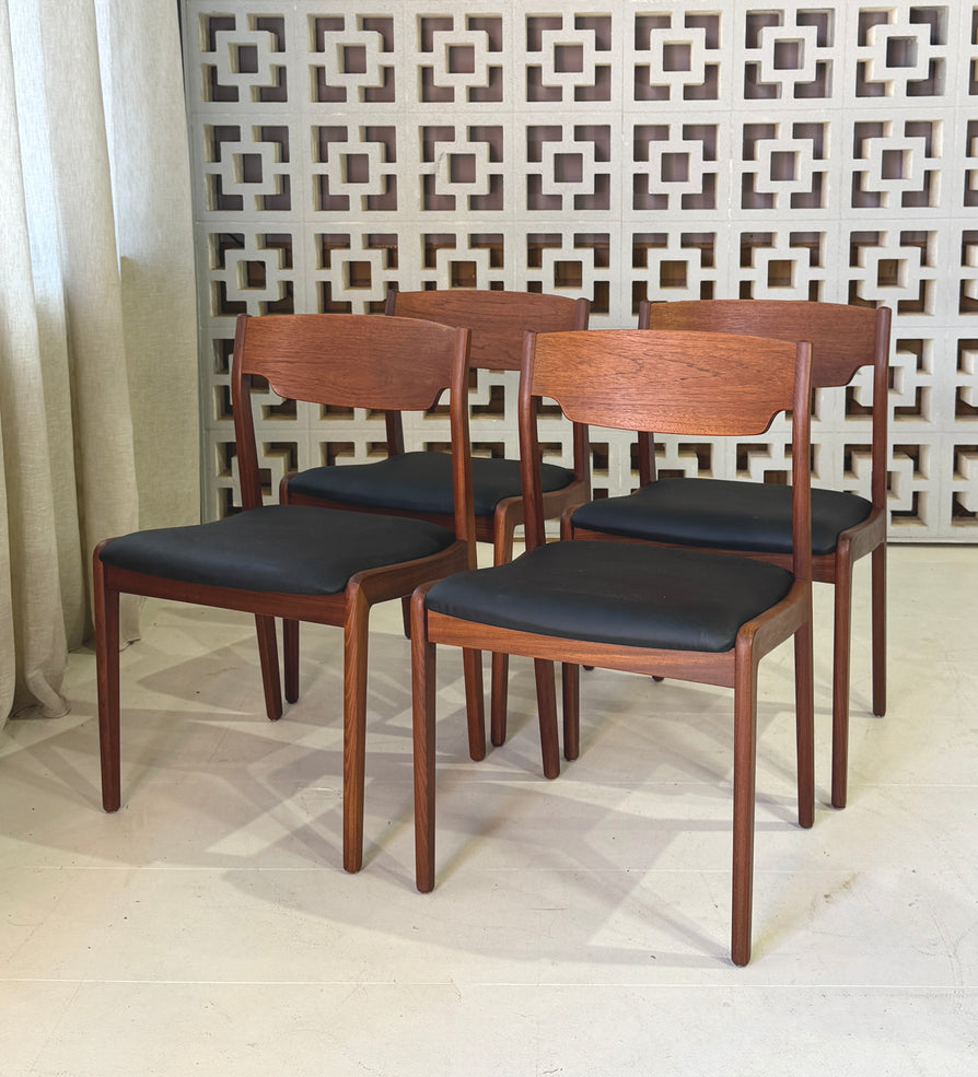 Set of Four Danish Dining Chairs in Teak