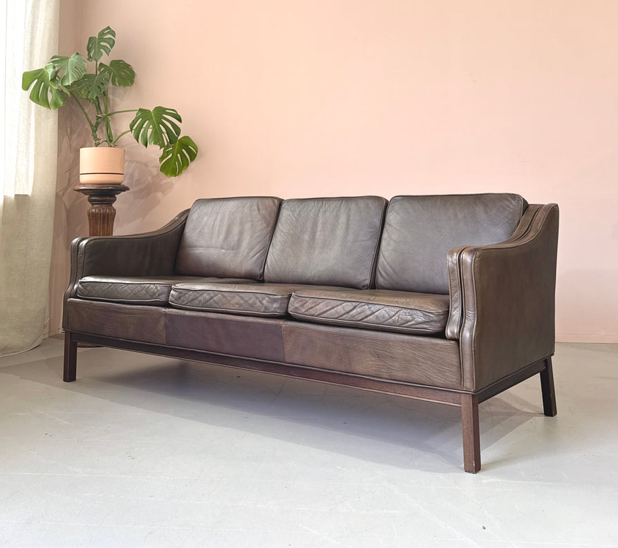 Three-Seater Sofa in Mushroom Leather