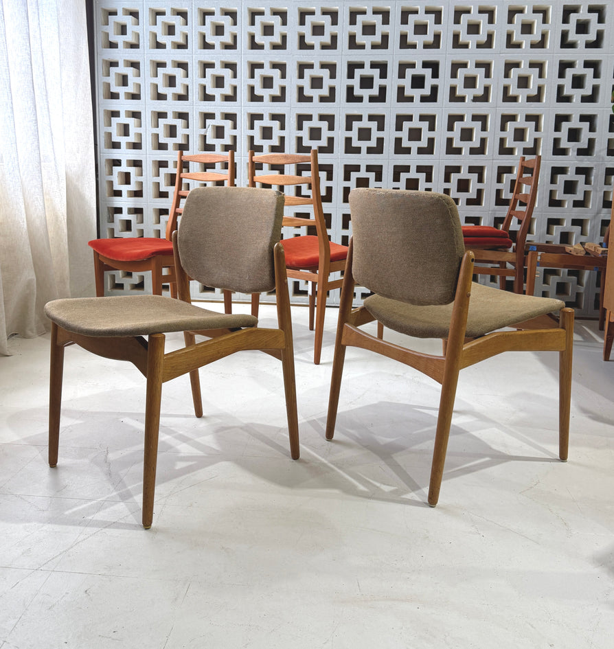 Set of Six "Captains" Dining Chairs by Erik Buch in Oak