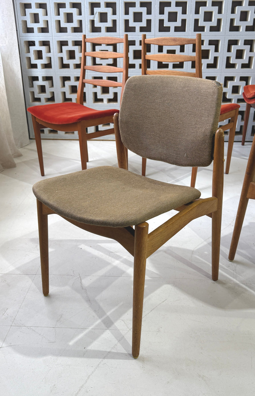 Set of Six "Captains" Dining Chairs by Erik Buch in Oak