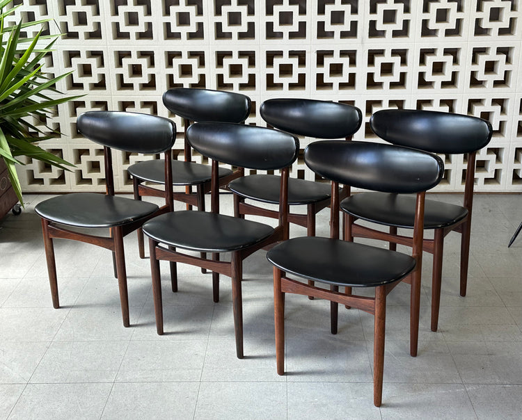 Six Danish Dining Chairs in Rosewood