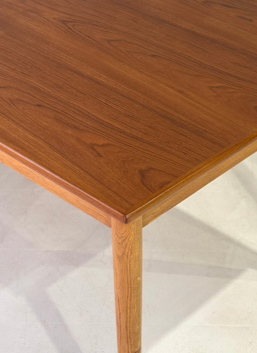 Large Danish Dining Table in Teak & Oak