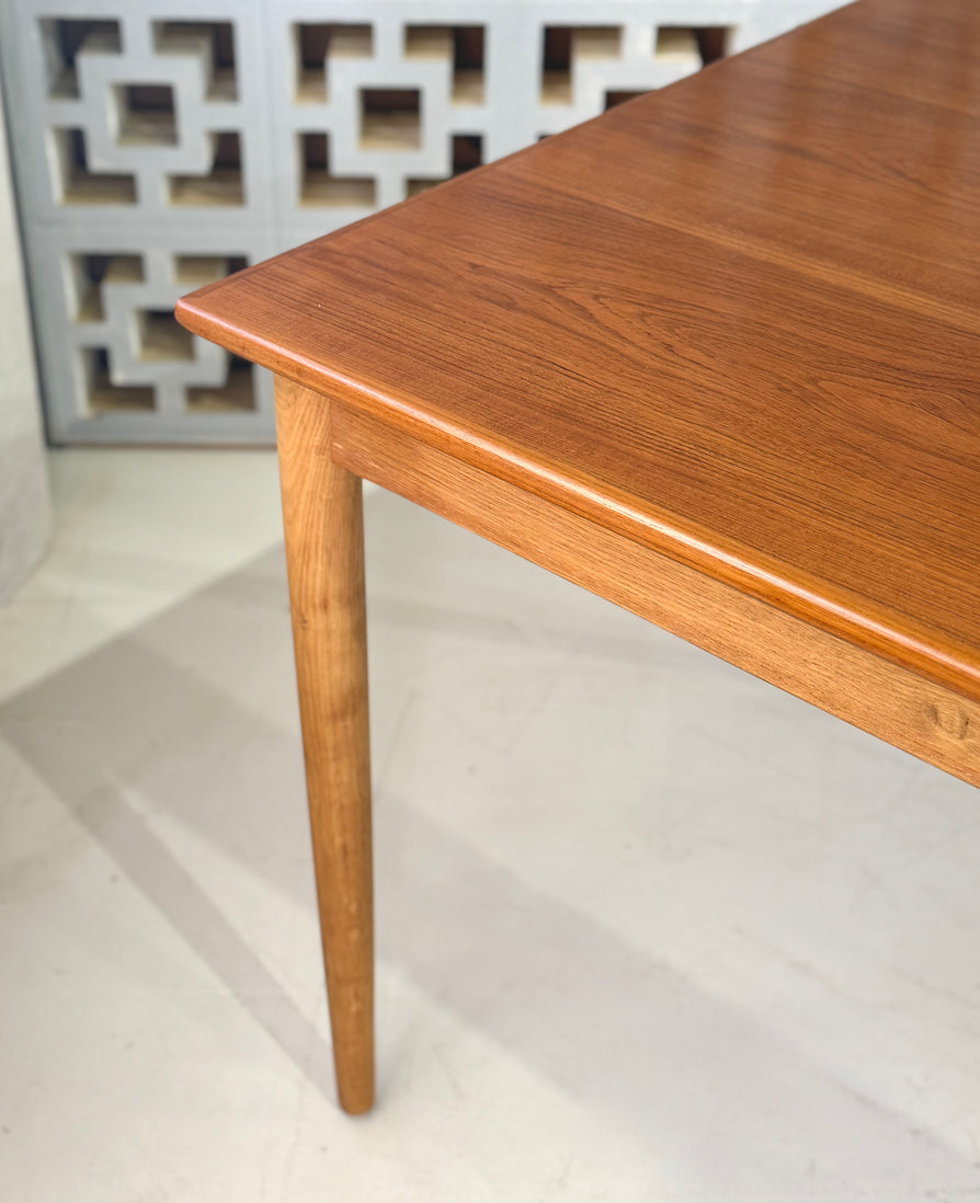 Large Danish Dining Table in Teak & Oak