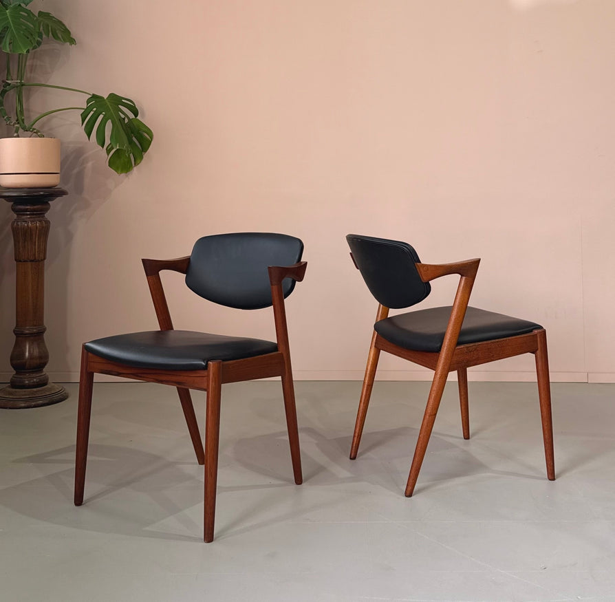 Four Kai Kristiansen #42 Dining Chairs in Teak