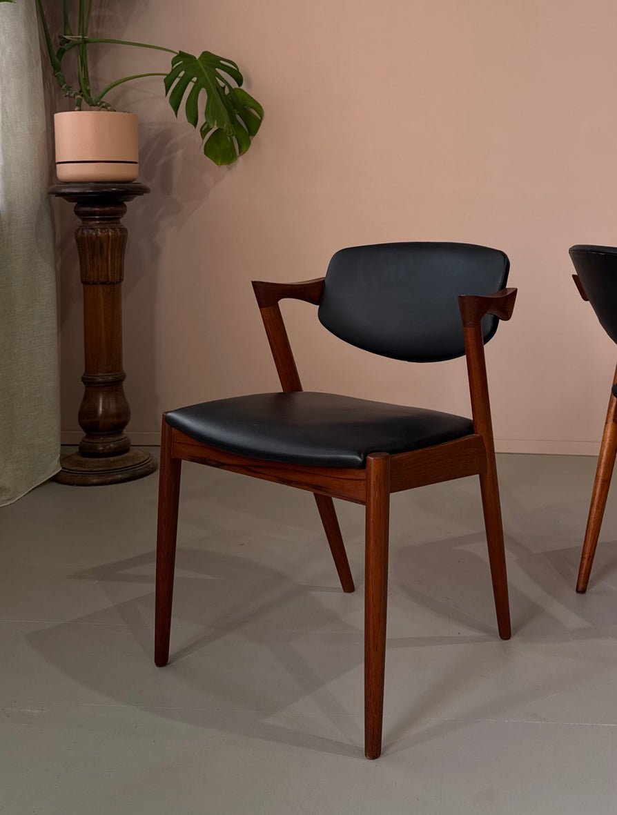 Four Kai Kristiansen #42 Dining Chairs in Teak