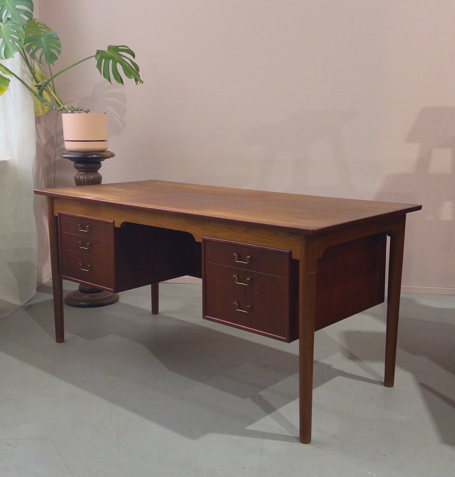 1950s Danish Writing Desk in Teak & Oak