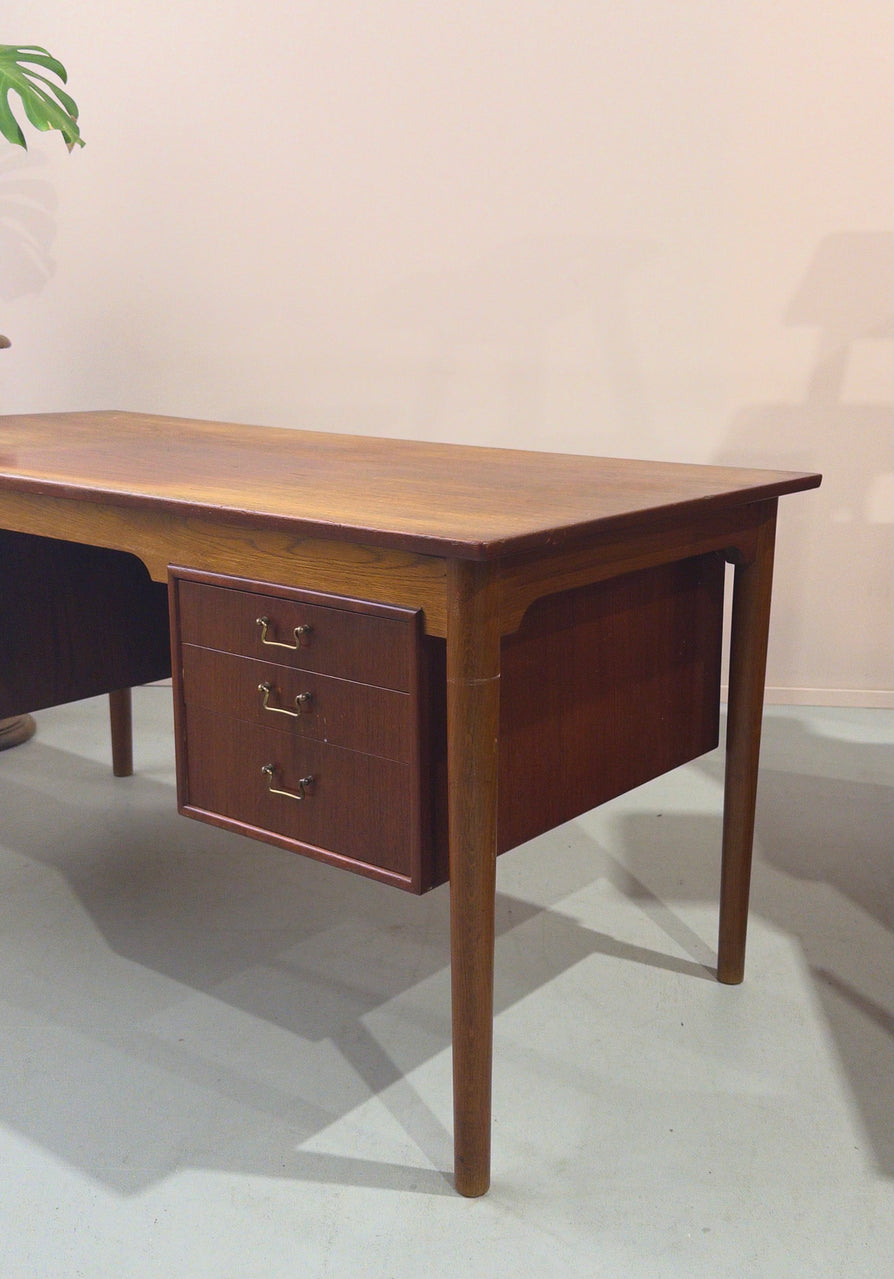 1950s Danish Writing Desk in Teak & Oak