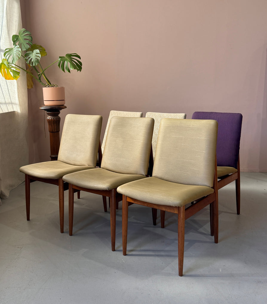 Six Parker "Slab" Back Dining Chairs (choose your upholstery)