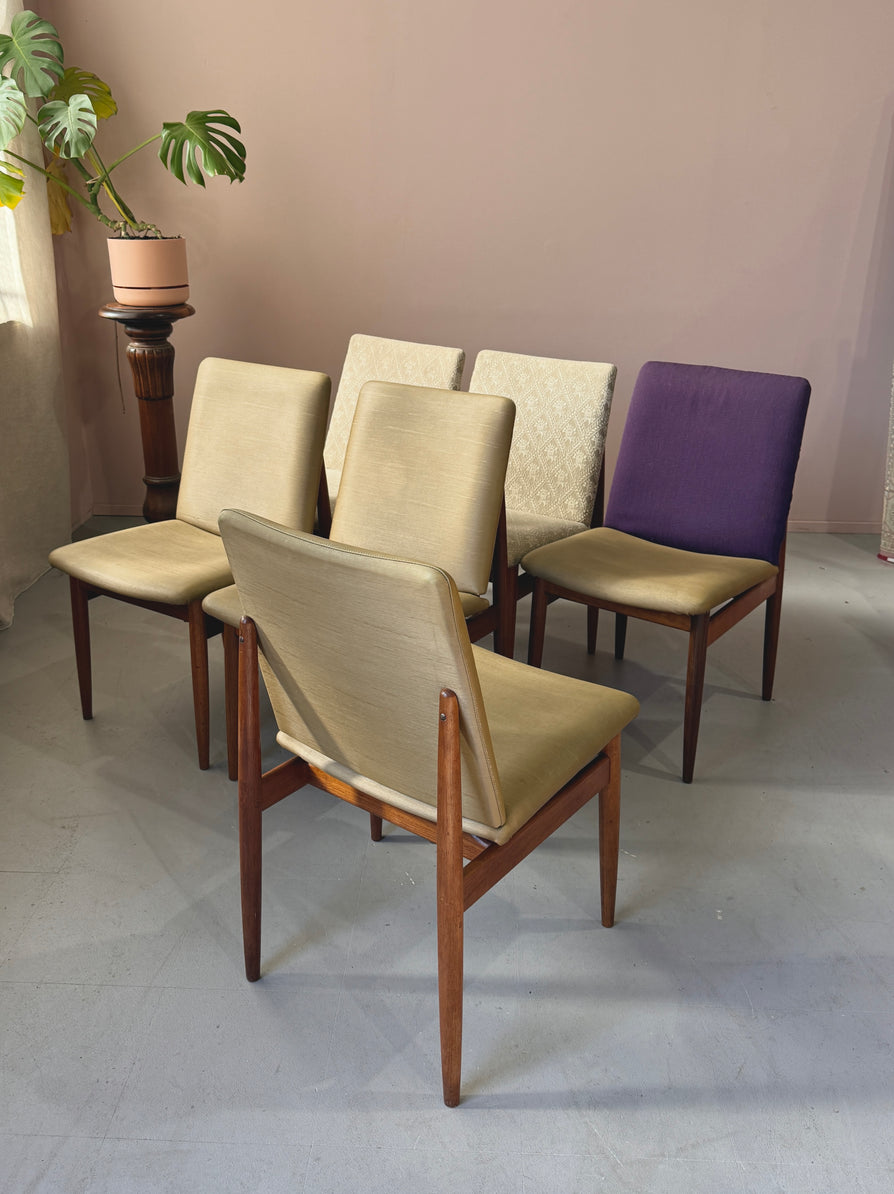 Six Parker "Slab" Back Dining Chairs (choose your upholstery)