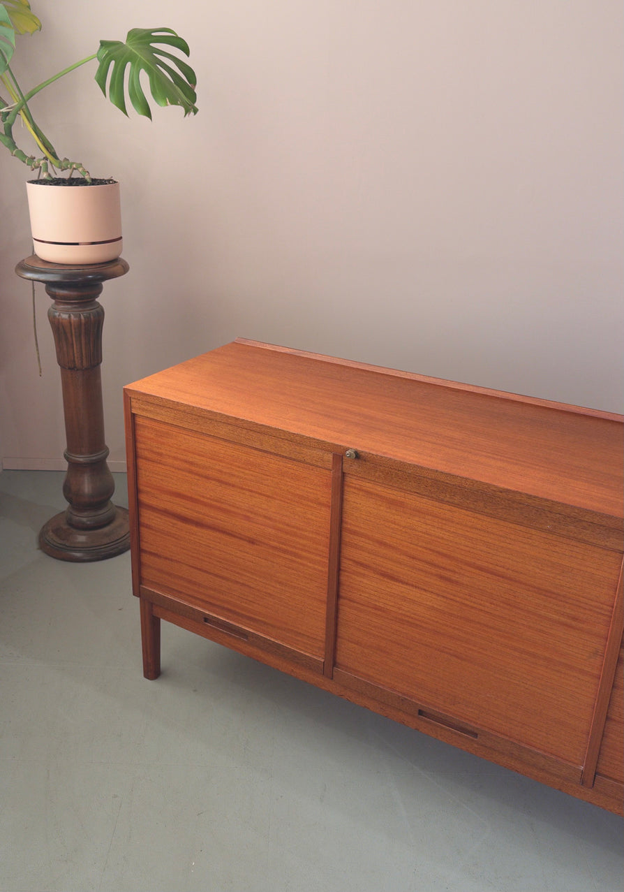 Danish Sideboard / Record Unit in Teak with Concertina Doors