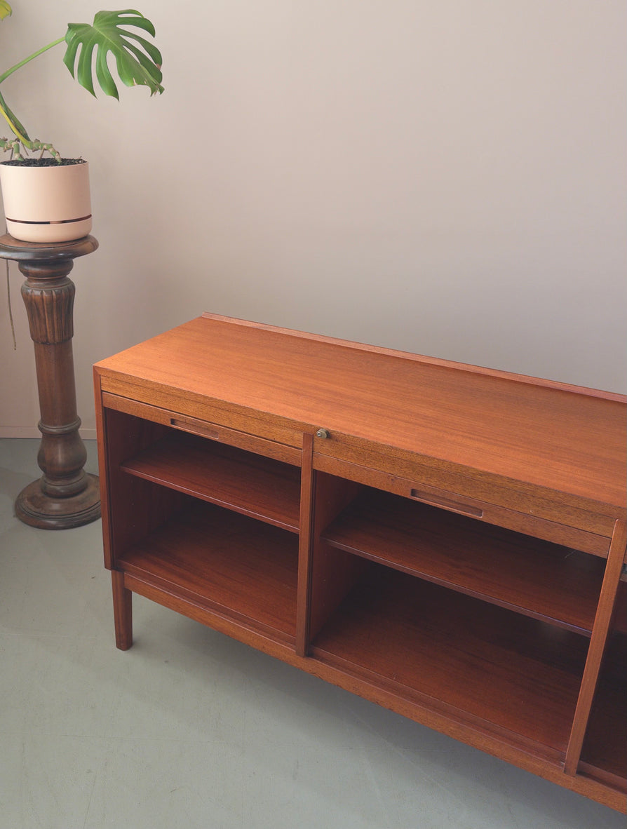 Danish Sideboard / Record Unit in Teak with Concertina Doors