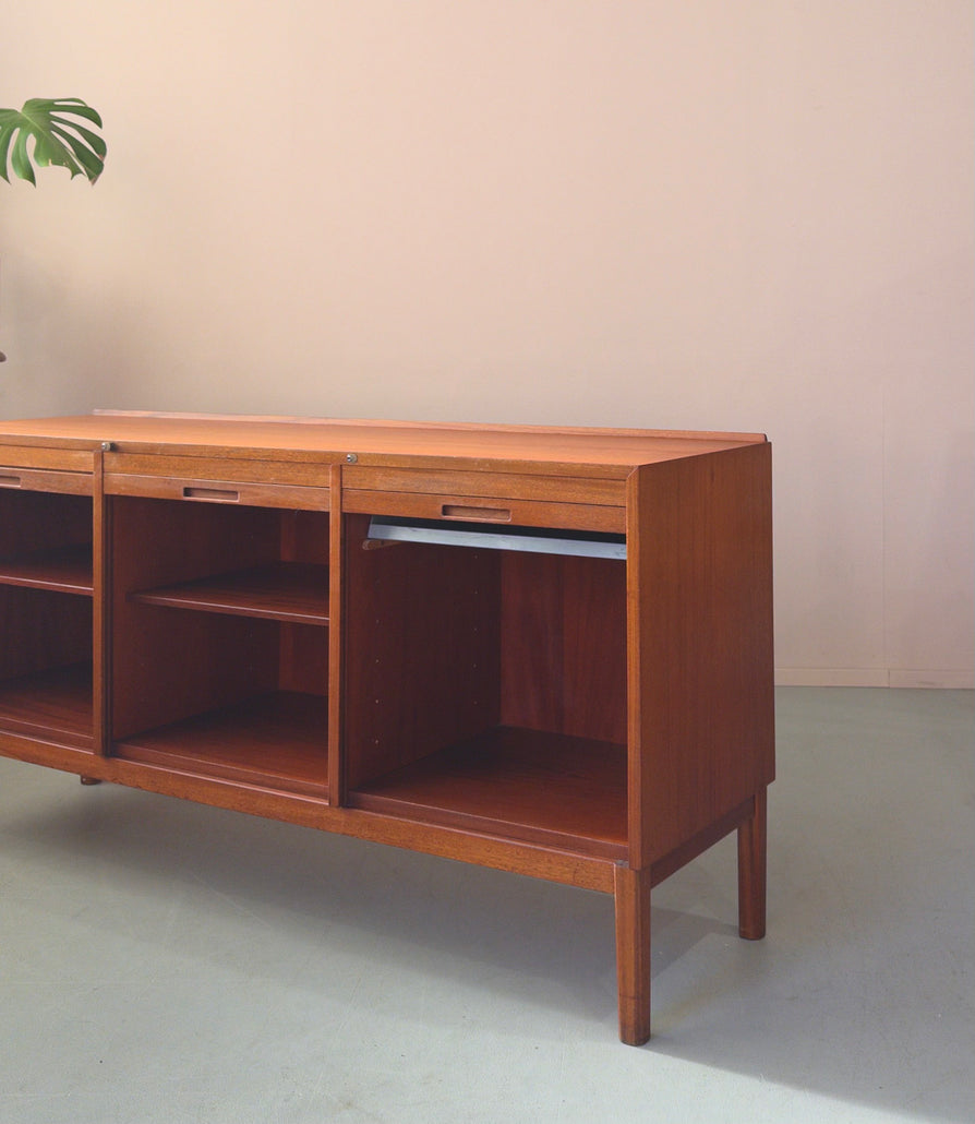 Danish Sideboard / Record Unit in Teak with Concertina Doors