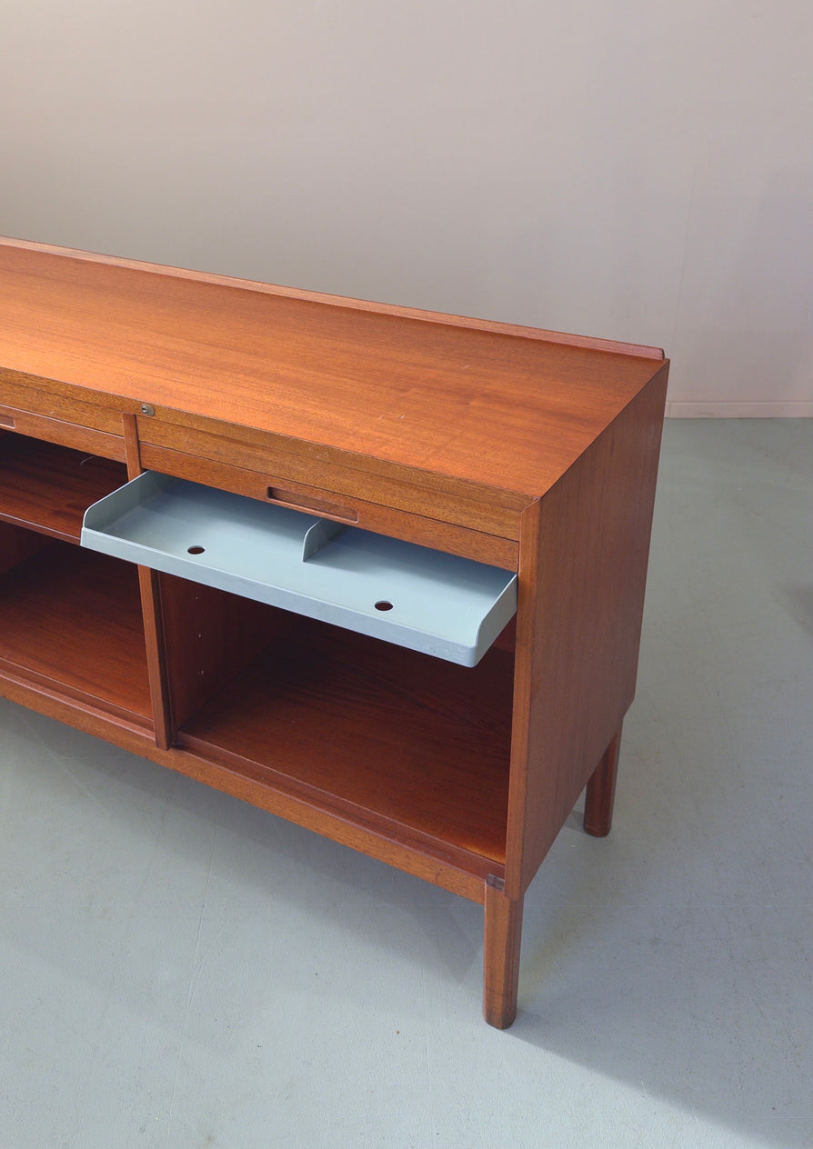Danish Sideboard / Record Unit in Teak with Concertina Doors