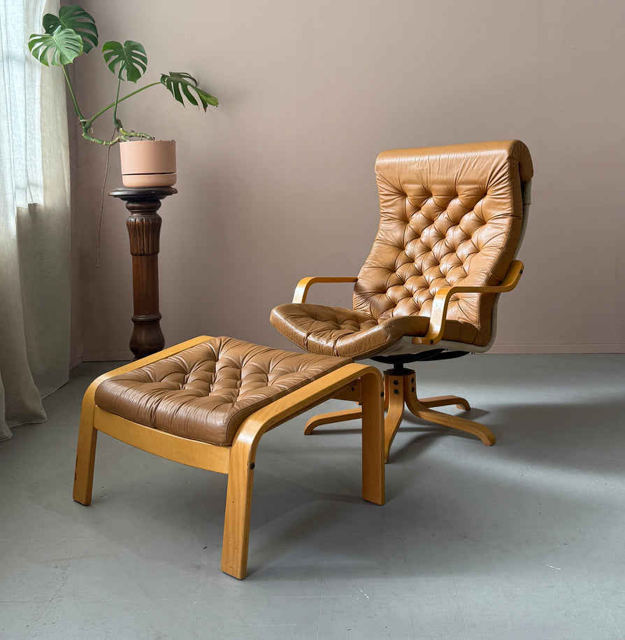 Poem Armchair and Footstool by Noburu Nakamura
