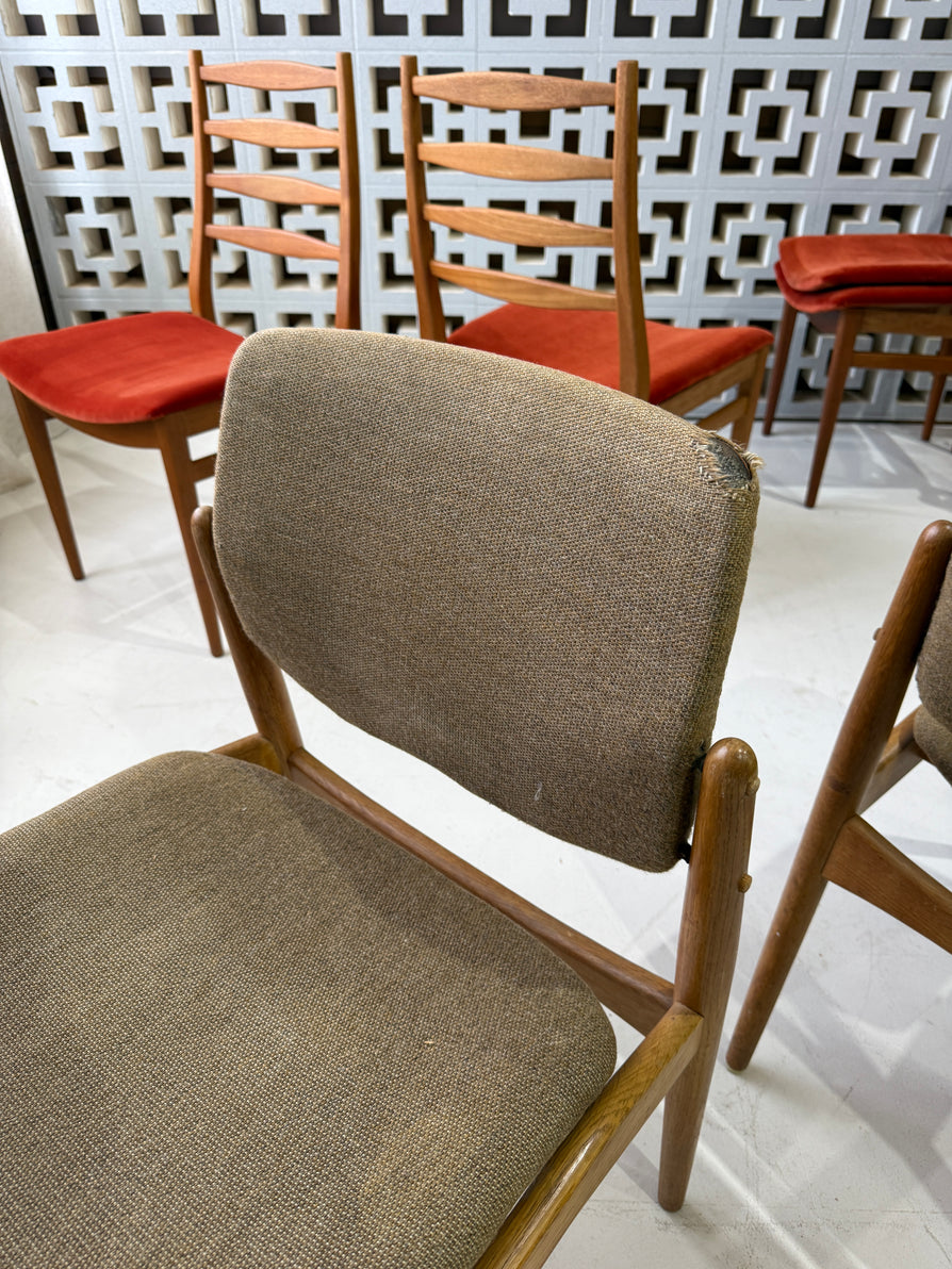Set of Six "Captains" Dining Chairs by Erik Buch in Oak