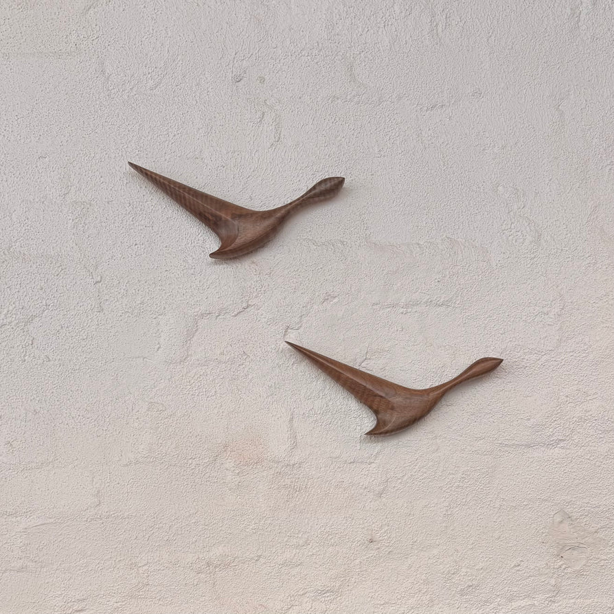 Pair of Wild Ducks in American Walnut