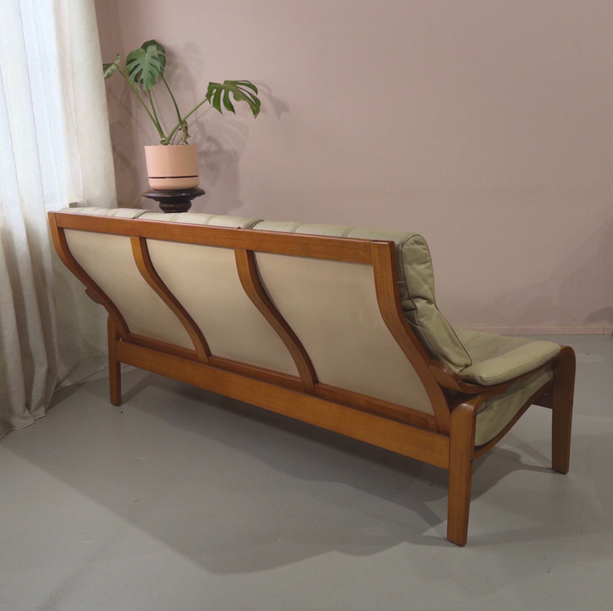 Danish Deluxe Sofa in Cream Leather