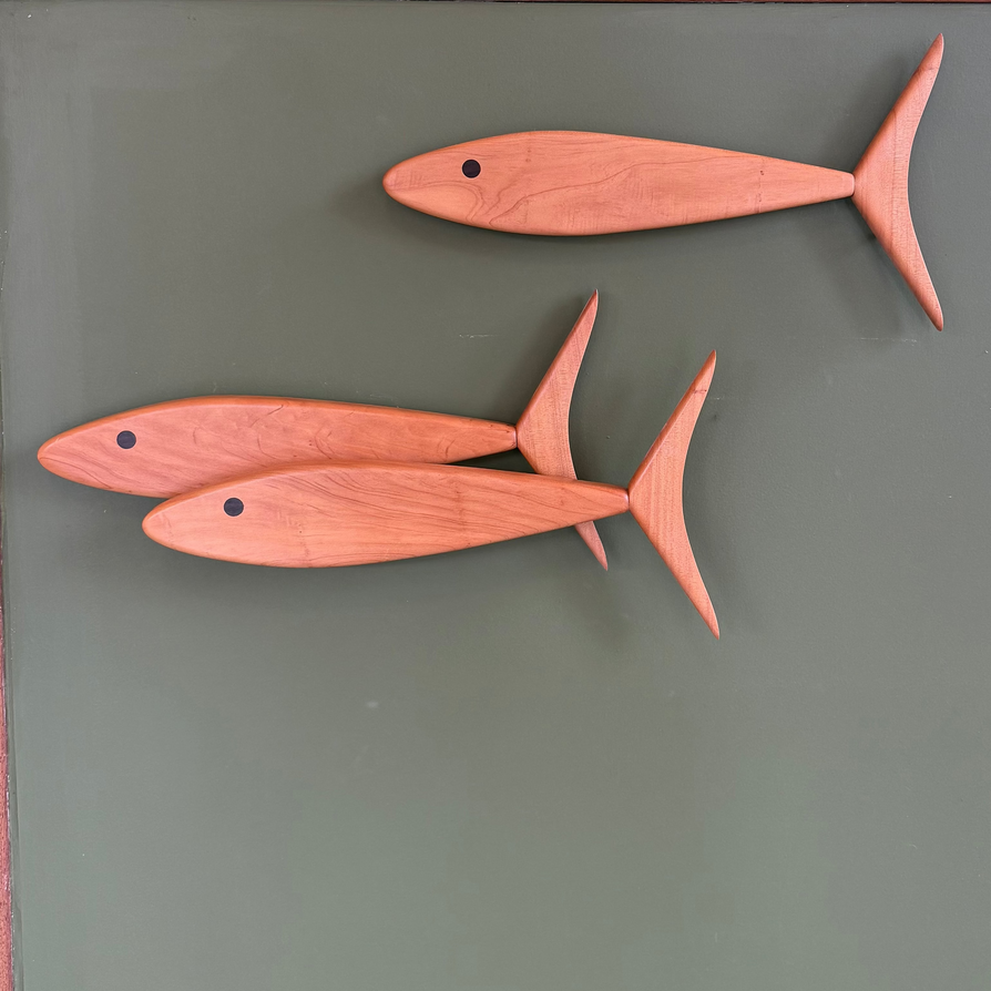 Set of Fish in Cypress & Ebony