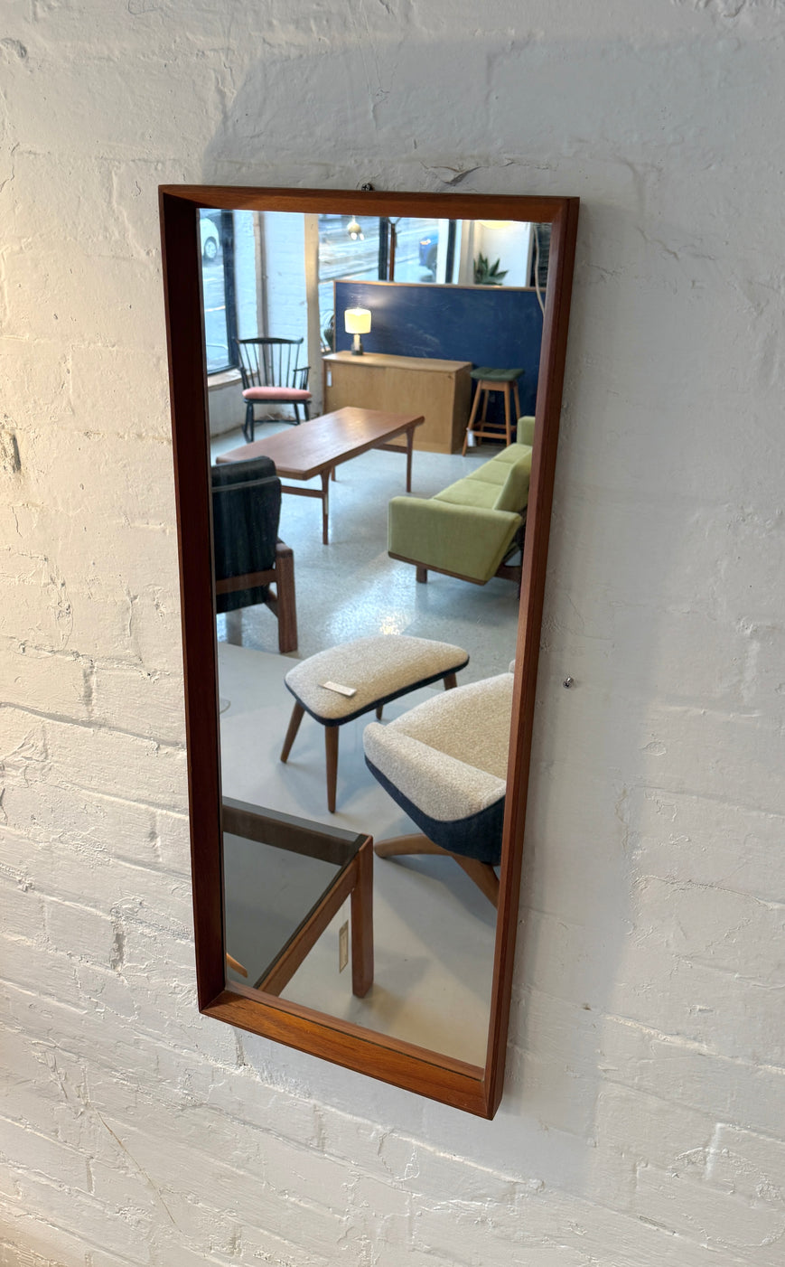 Vintage Mirror with Teak Frame